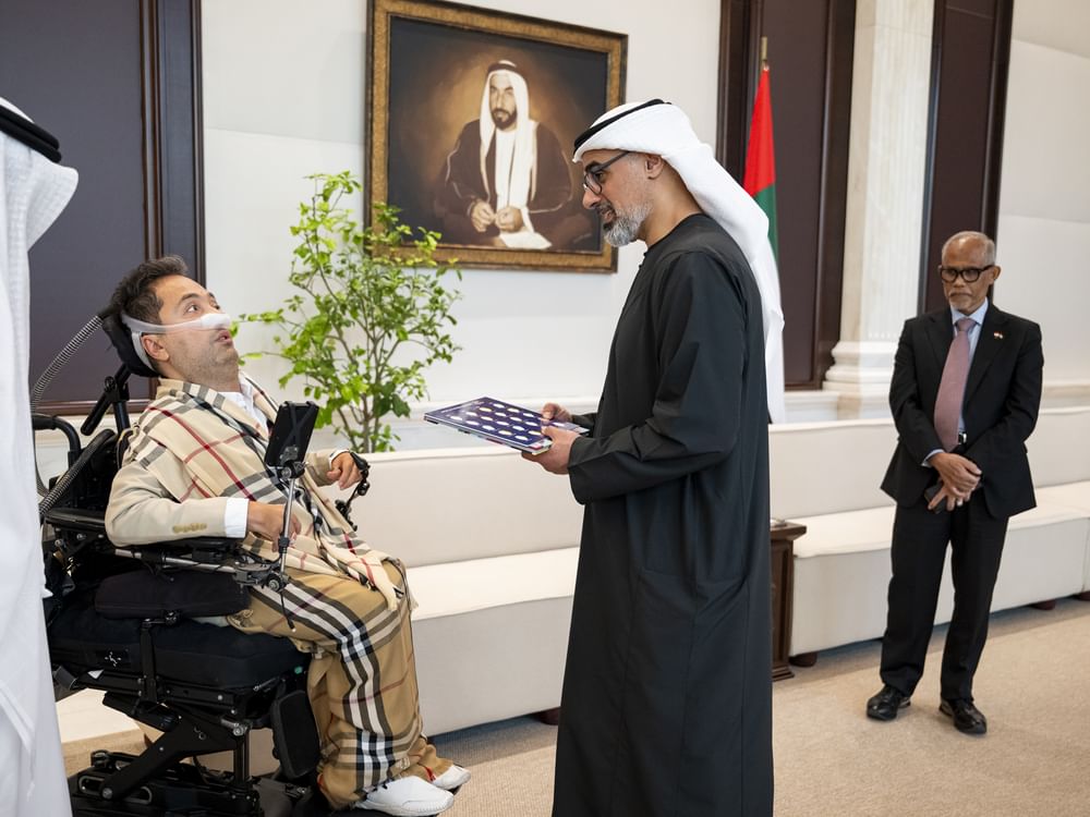 خالد بن محمد بن زايد يستقبل عدداً من الضيوف والمشاركين في النسخة الثانية من منتدى الرعاية الاجتماعية في أبوظبي