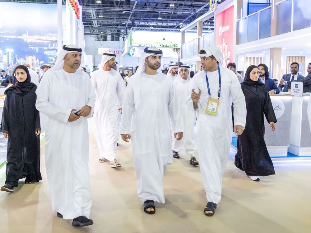 Mansoor bin Mohammed tours Arabian Travel Market 2025