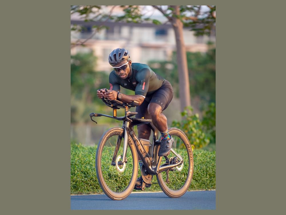Ghani Souleymane reaches halfway mark in Guinness World Record attempt to complete 100 triathlon challenge supporting Al Jalila Foundation