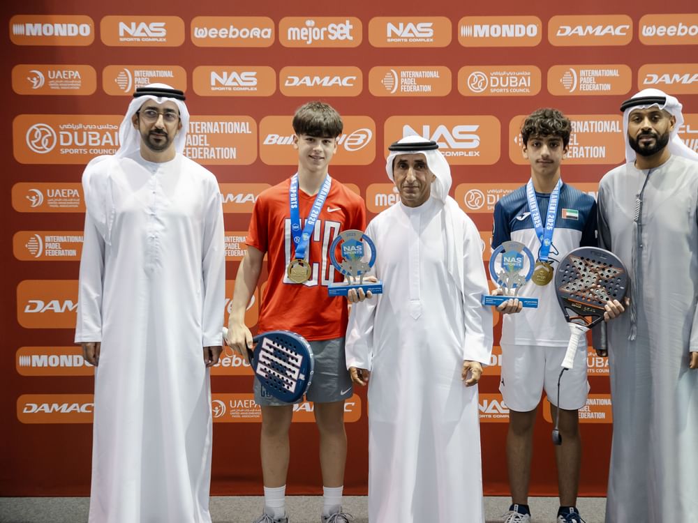 Saeed bin Maktoum crowns junior Padel champions at Nad Al Sheba Sports Tournament