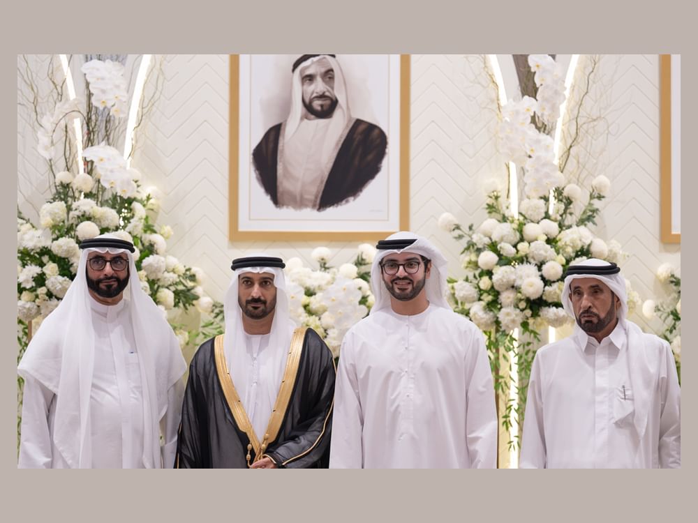 سلطان بن حمدان بن زايد يحضر حفل استقبال بمناسبة زفاف محمد سعيد الكمدة