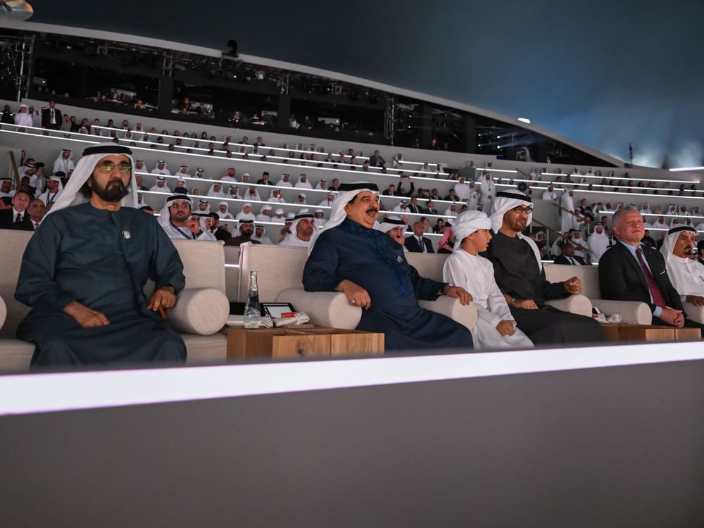 UAE President, Mohammed bin Rashid, Rulers of the Emirates, and COP28 guests witness 52nd Union Day celebration