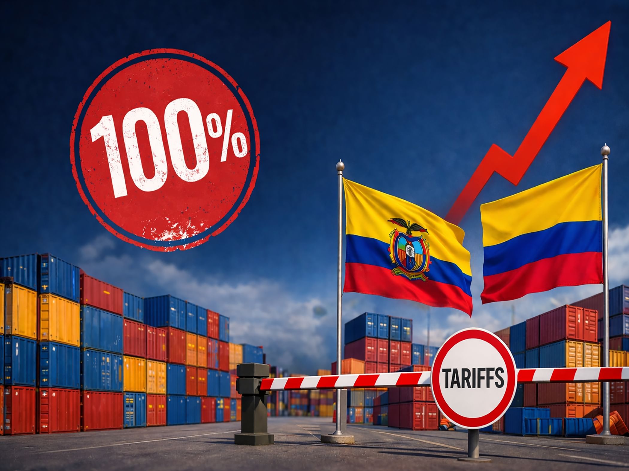 Ecuador raises tariffs on Colombian goods to 100%