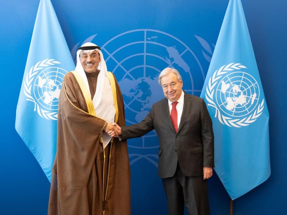 أمين عام الأمم المتحدة يلتقي ولي عهد الكويت في نيويورك