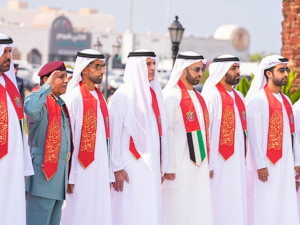Saud bin Saqr raises UAE flag on Al Qawasim Corniche in Ras Al Khaimah to mark Flag Day