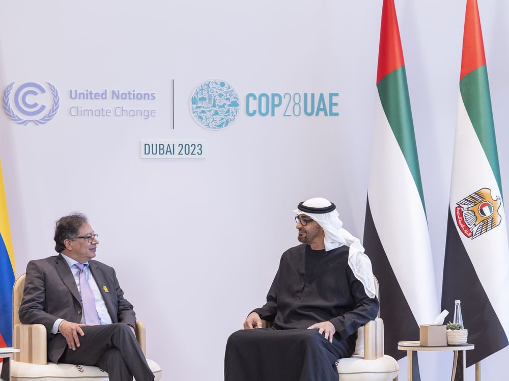 UAE President discusses bilateral relations and COP28 with Colombian President