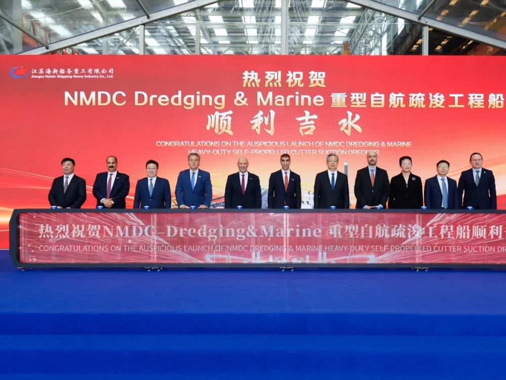 NMDC Group inaugurates ‘Abu Al Bakhoush’ dredger