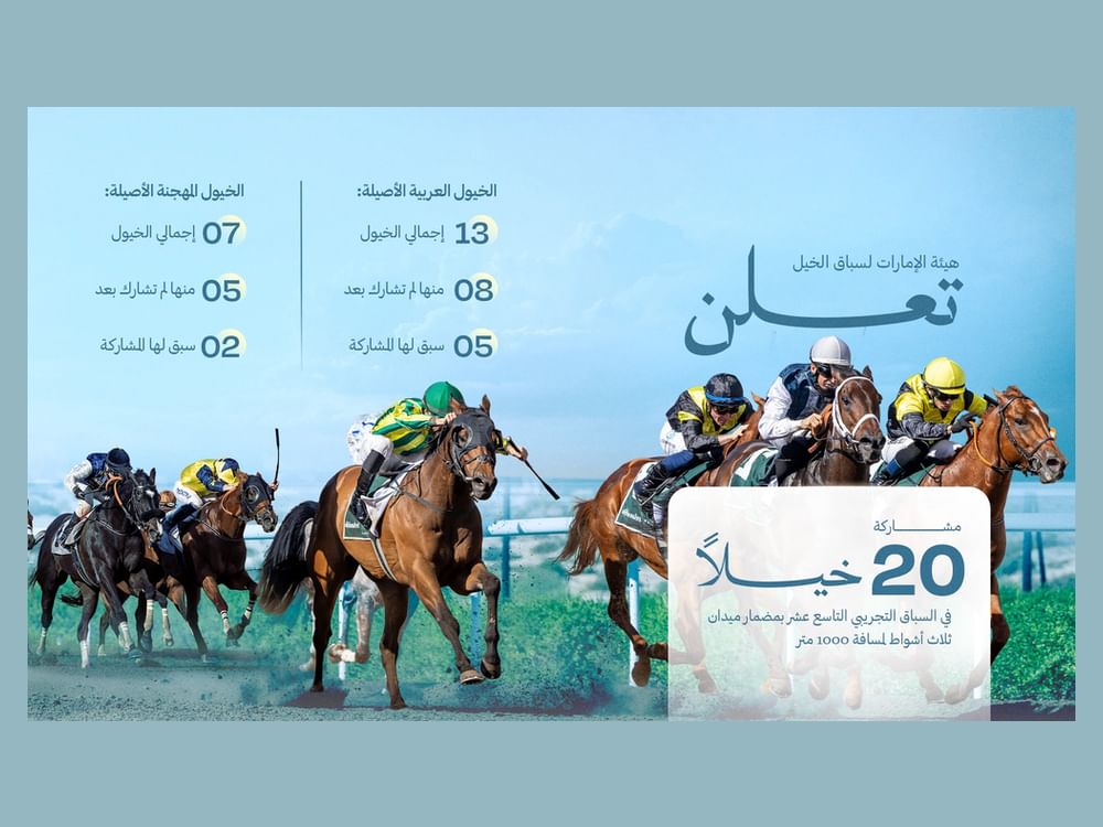 اختتام "السباق التجريبي" الـ19 للخيول بمضمار ميدان