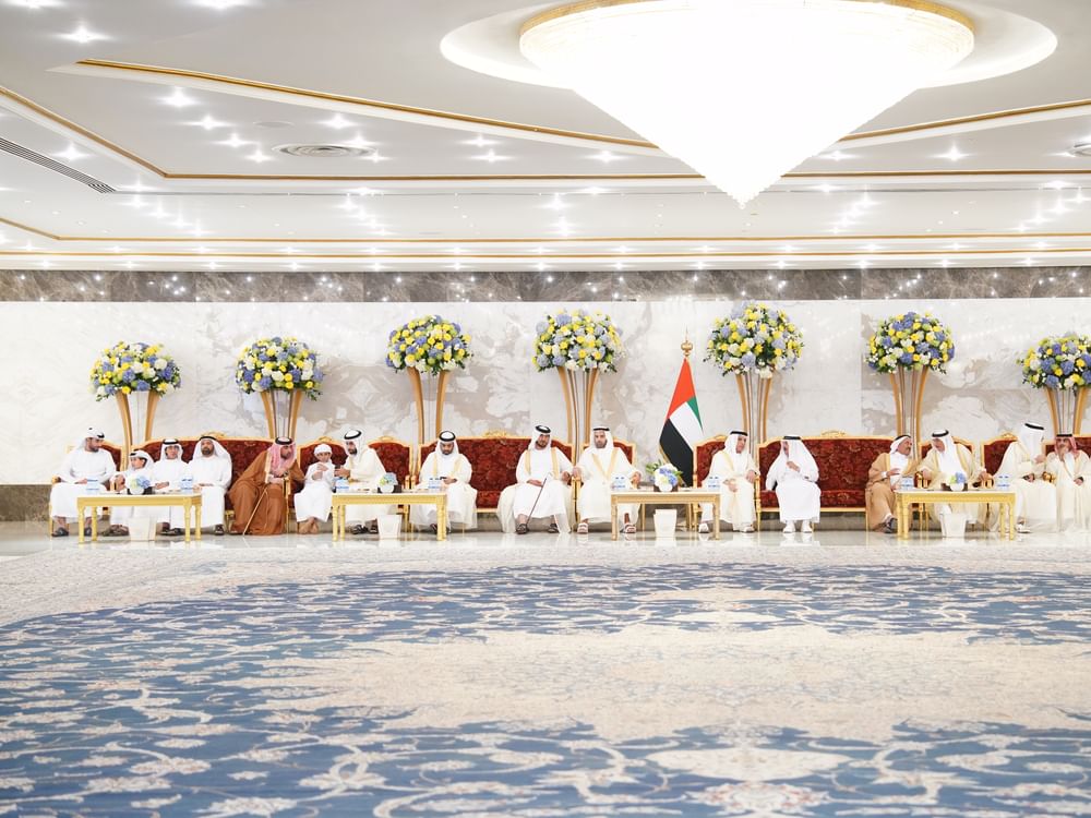 Saud bin Saqr receives Eid Al-Fitr well-wishers