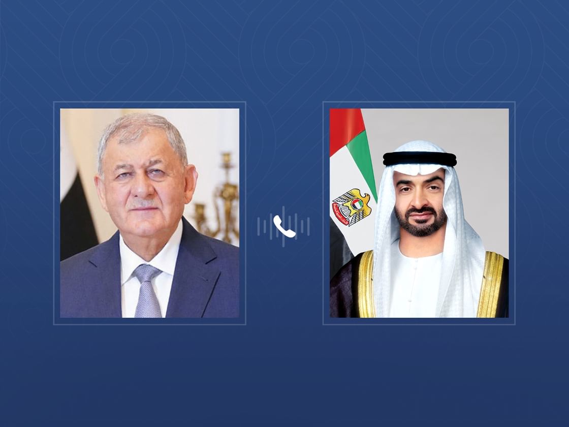 رئيس الدولة والرئيس العراقي يبحثان هاتفياً علاقات البلدين والتطورات الإقليمية