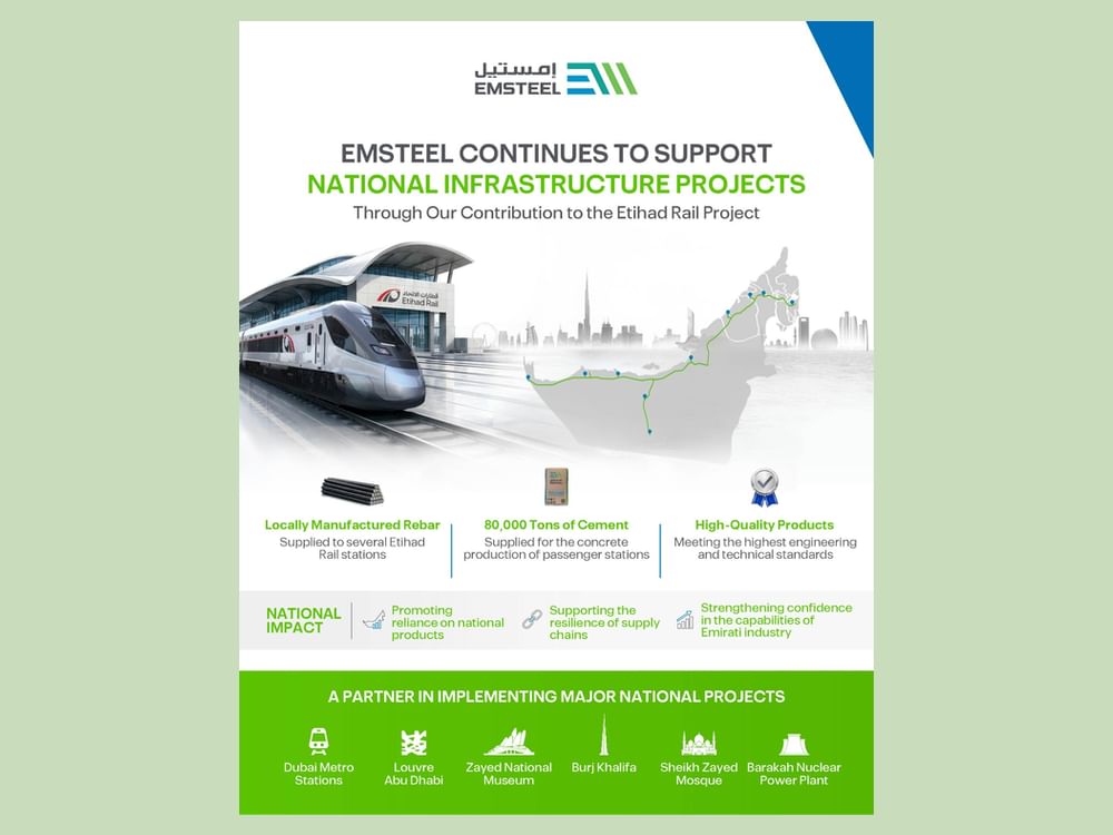 EMSTEEL continues to support national infrastructure projects through contribution to Etihad Rail