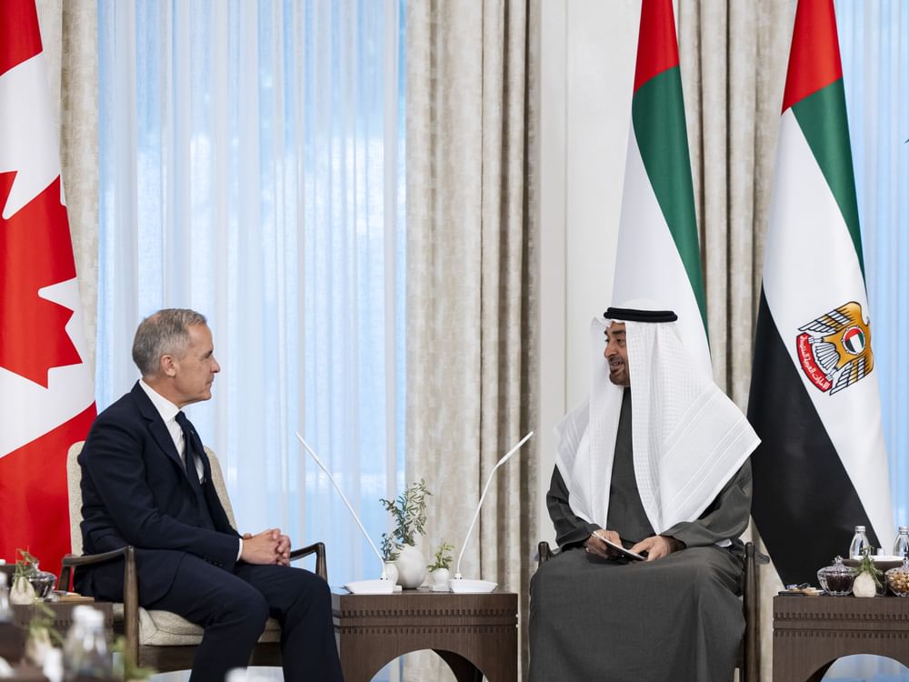 El presidente de EAU y el primer ministro de Canadá abordan las relaciones bilaterales y presencian la firma de un acuerdo para promover la inversión