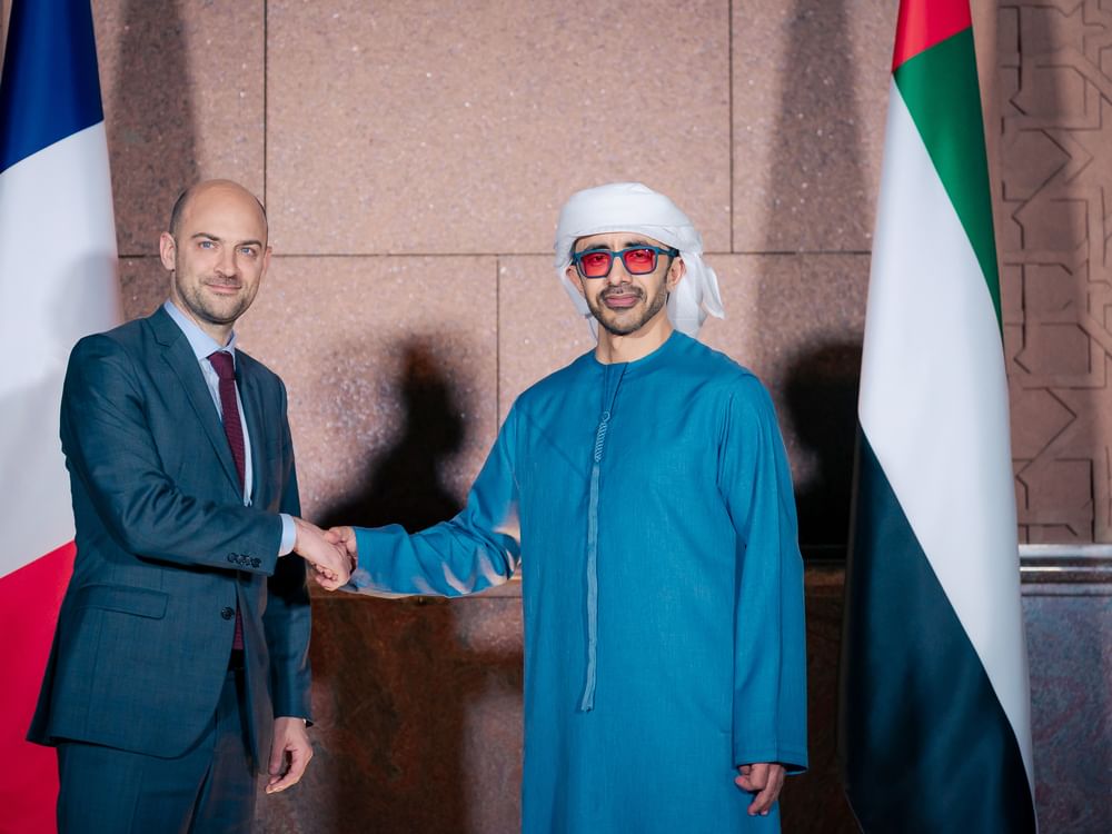 Abdullah bin Zayed, FM of France discuss strengthening strategic relations
