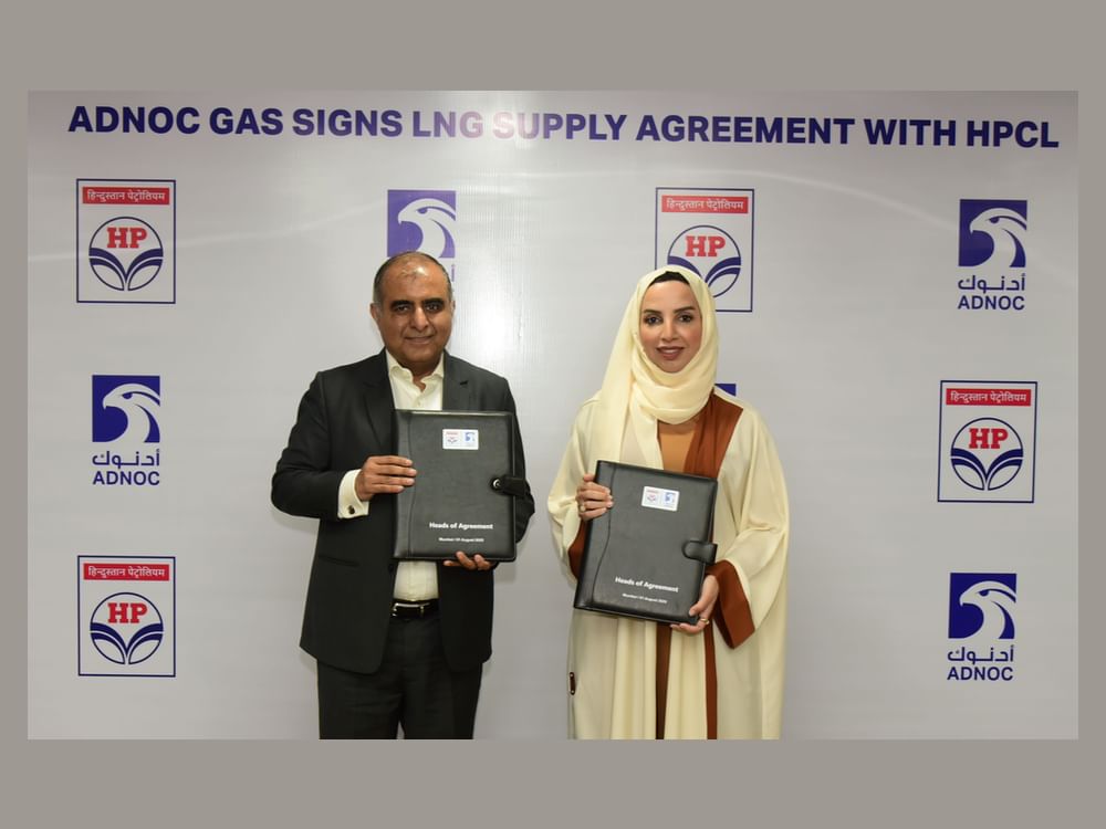 "أدنوك للغاز" تُوقع اتفاقية مع شركة "هندوستان للبترول" لتوريد الغاز الطبيعي المسال