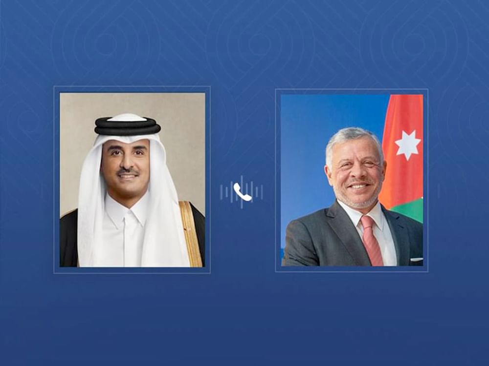 الملك عبدالله الثاني يؤكد لأمير قطر تضامن الأردن الكامل مع الدوحة