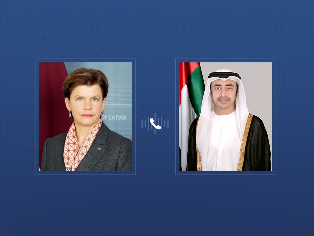 عبدالله بن زايد ووزيرة خارجية لاتفيا يبحثان هاتفيا العلاقات الثنائية والتطورات الإقليمية والدولية