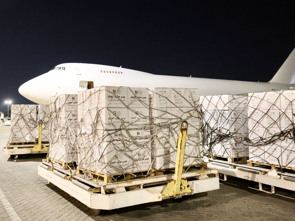 "جسر حميد الجوي" يواصل إرسال الطائرات الإغاثية إلى قطاع غزة