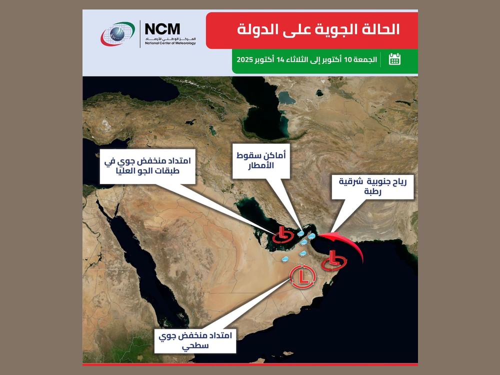 الوطني للأرصاد: أمطار ابتداءً من الجمعة مصحوبة بانخفاض الحرارة