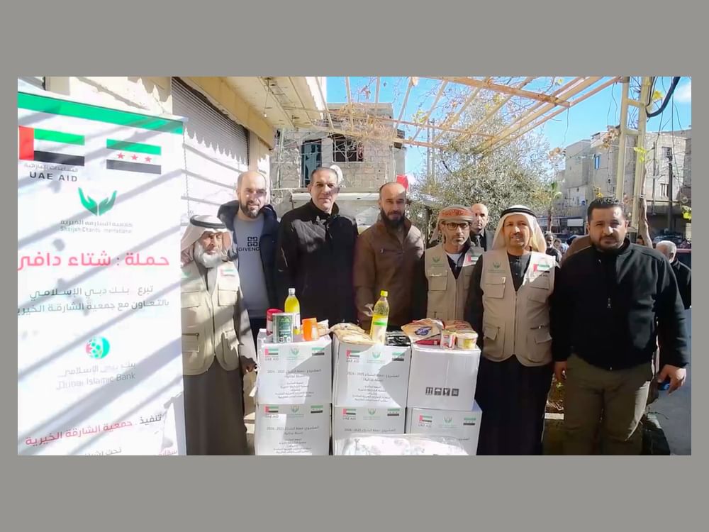 Instituição de caridade de Sharjah distribui ajuda de inverno a  1.500 famílias na Síria