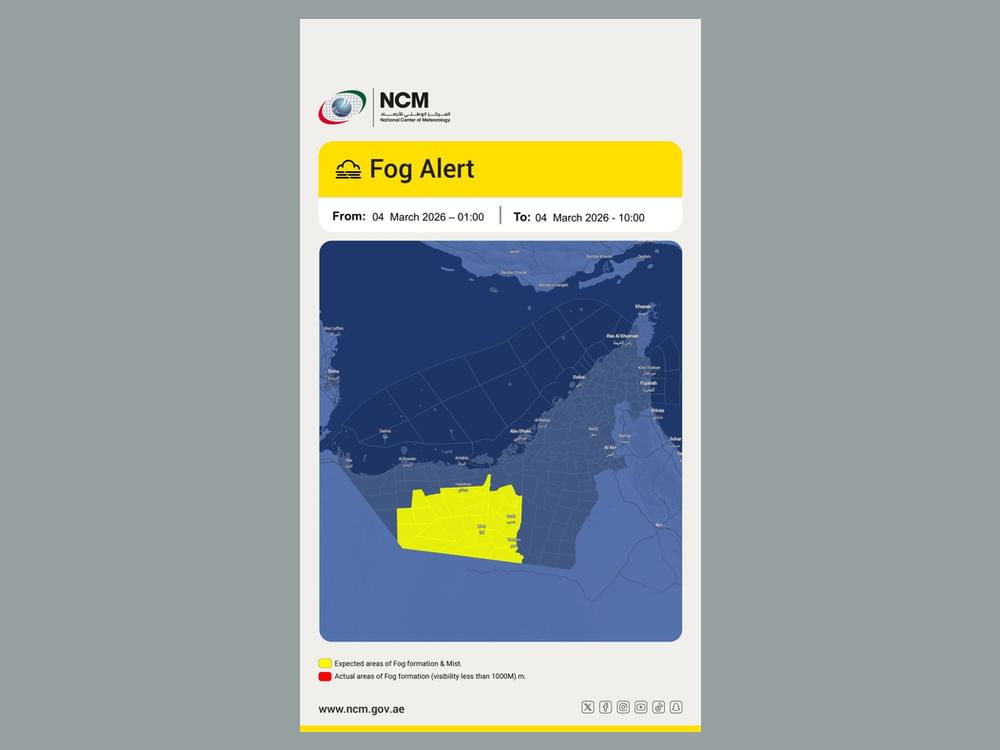 NCM warns of fog formation, poor horizontal visibility