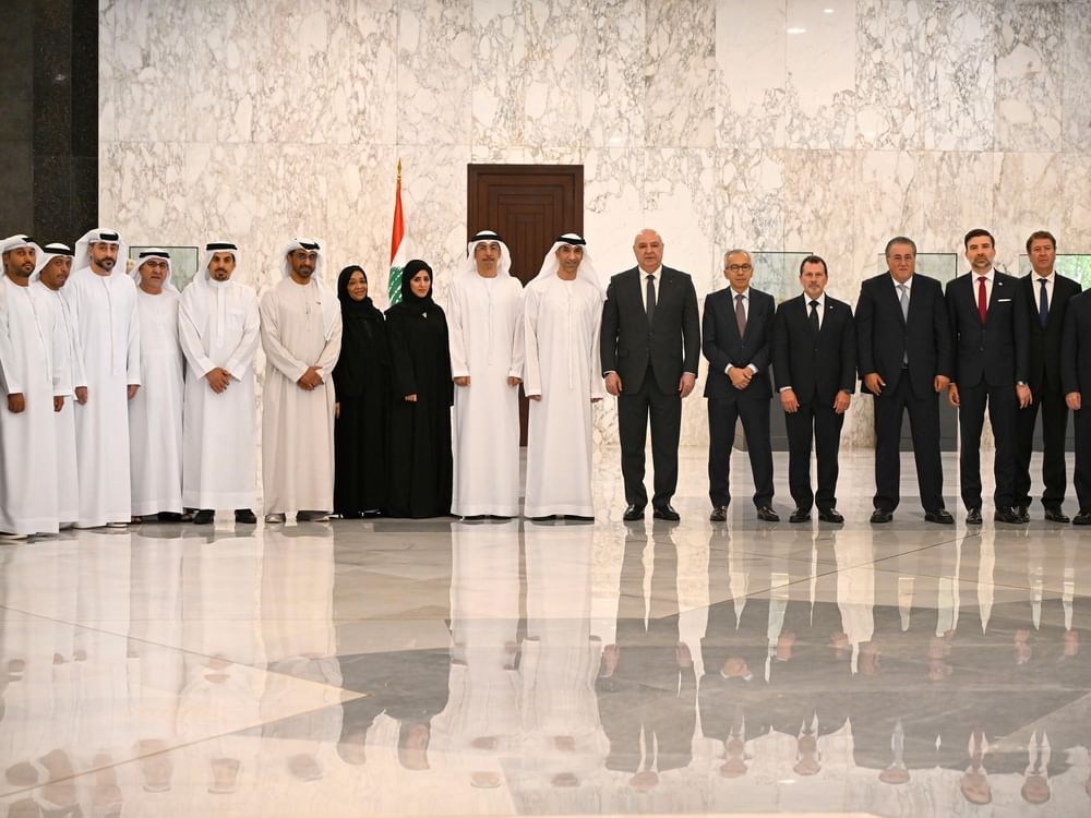 الرئيس اللبناني يستقبل ثاني الزيودي في قصر بعبدا.. ويؤكد حرص بلاده على تعزيز العلاقات التجارية مع الإمارات