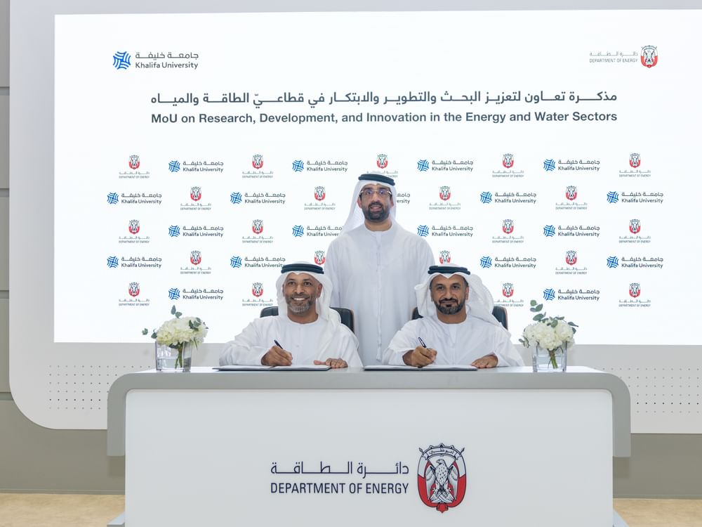Department of Energy, Khalifa University sign MoU in water, energy sectors