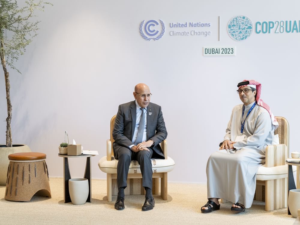 Mansour bin Zayed, President of Mauritania discuss bilateral ties at COP28