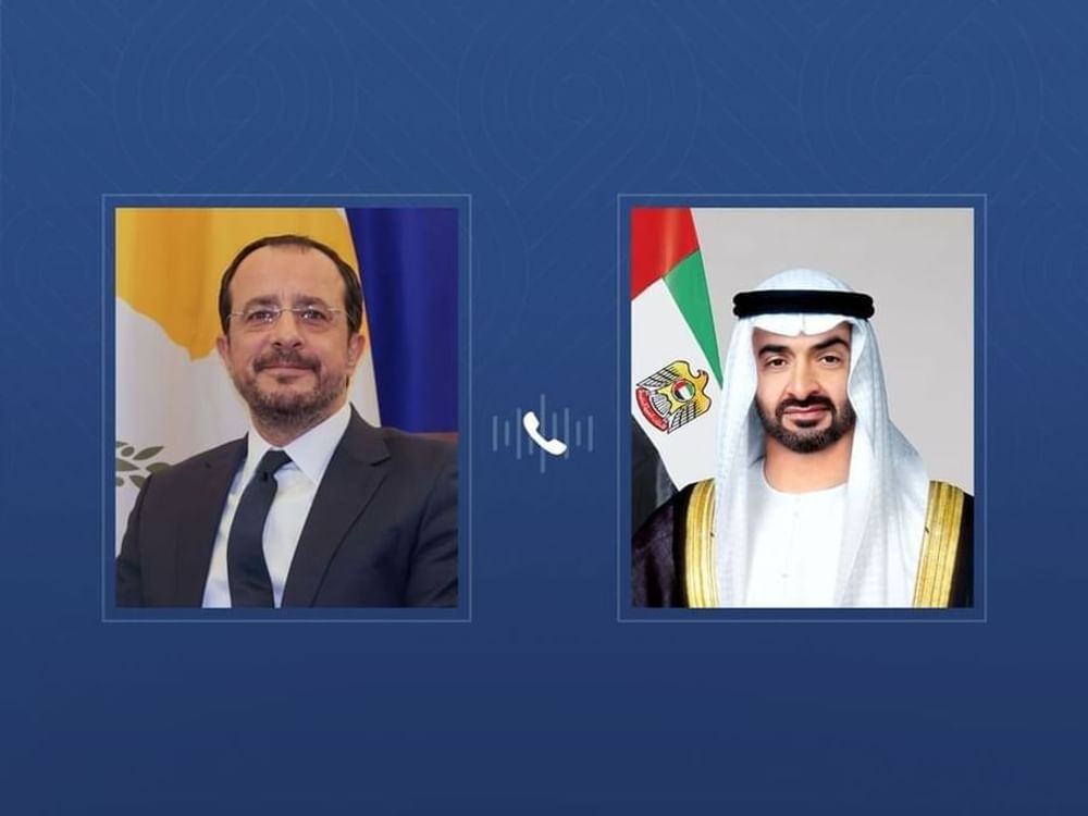 Los presidentes de Emiratos y Chipre abordan las repercusiones de la escalada regional