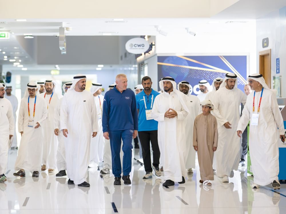 نهيان بن زايد وذياب بن محمد بن زايد يشهدان جانبا من فعاليات ألعاب الماسترز أبوظبي 2026