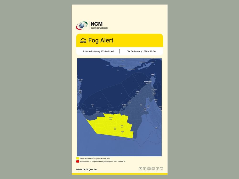 NCM warns of fog formation, poor horizontal visibility