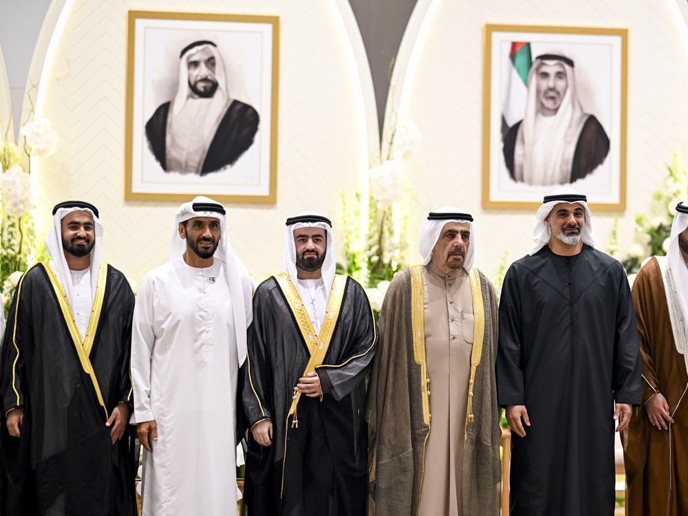 Khaled bin Mohamed bin Zayed attends wedding reception of Abdulaziz and Abdulla, sons of Faisal Abdulaziz Al Bannai