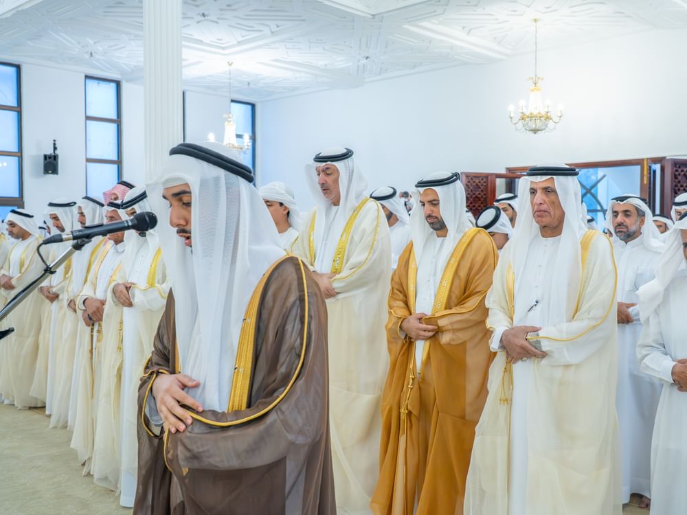 RAK Ruler performs Eid Al-Fitr prayer at Sheikh Saqr bin Mohammed Al Qasimi Mosque in Khuzam