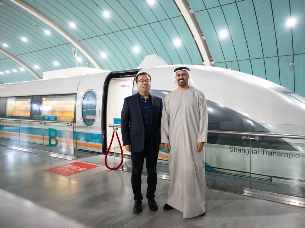 Theyab bin Mohamed inspects Shanghai Maglev Train during visit to China