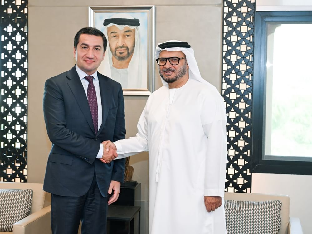 Anwar Gargash meets Assistant to President of Azerbaijan