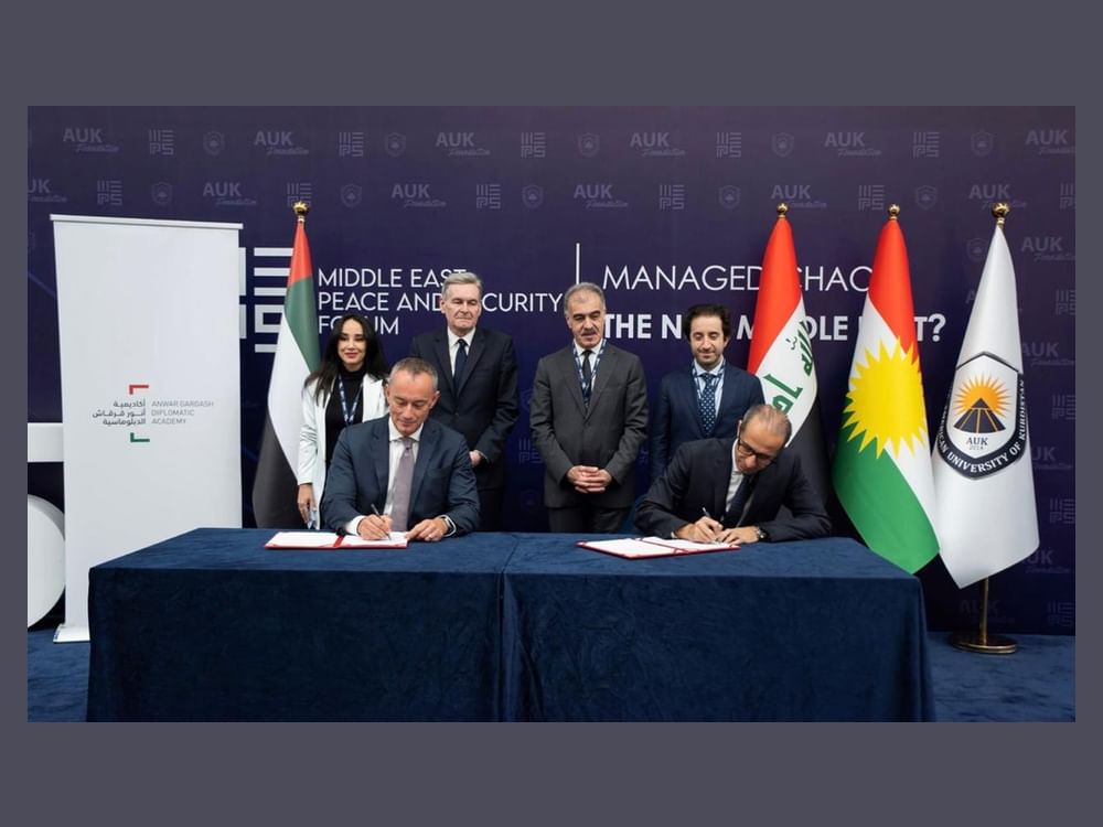 Anwar Gargash Diplomatic Academy, Middle East Peace and Security Forum sign MoU