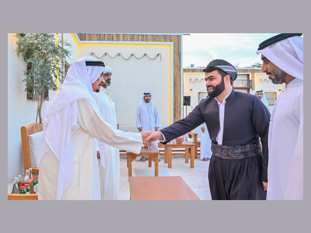 حاكم عجمان وولي عهده يستقبلان ضيوف فعاليات