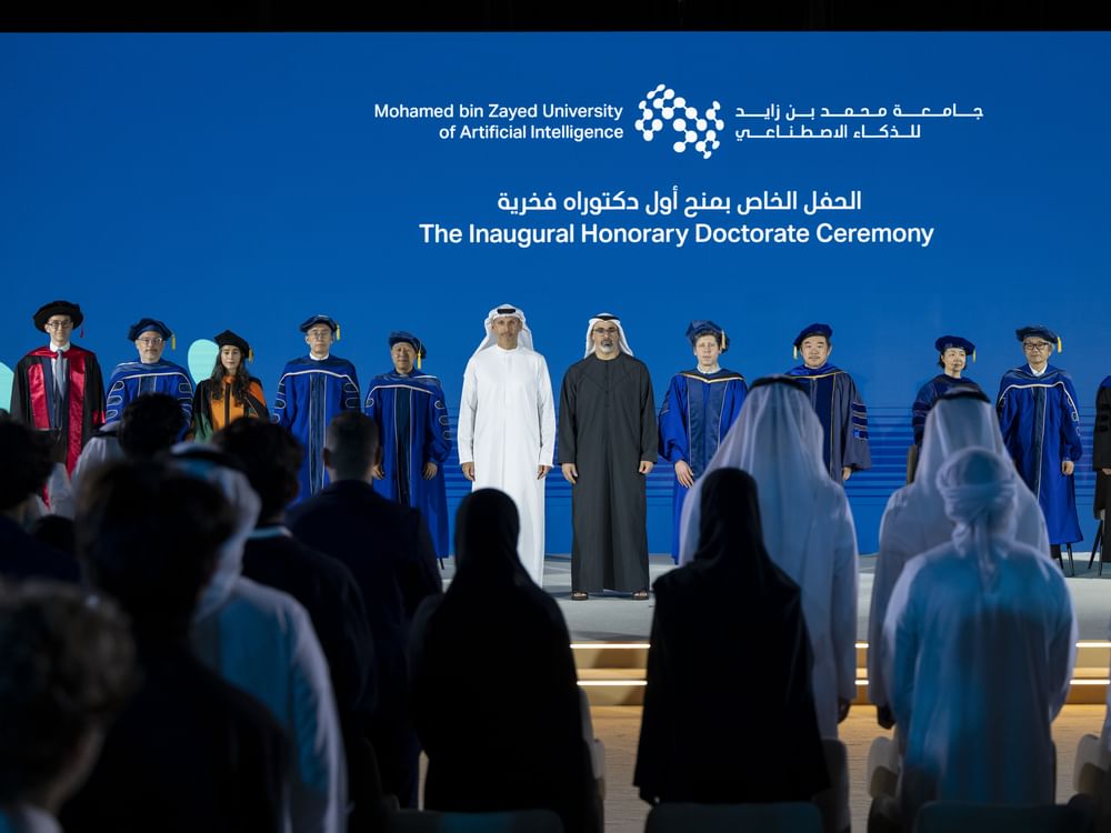 Khaled bin Mohamed bin Zayed witnesses MBZUAI inaugural Honorary Doctorate conferral on OpenAI CEO