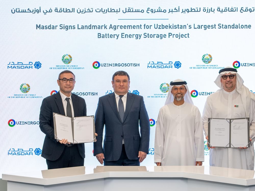 Masdar signs agreement for Uzbekistan’s largest standalone battery energy storage project