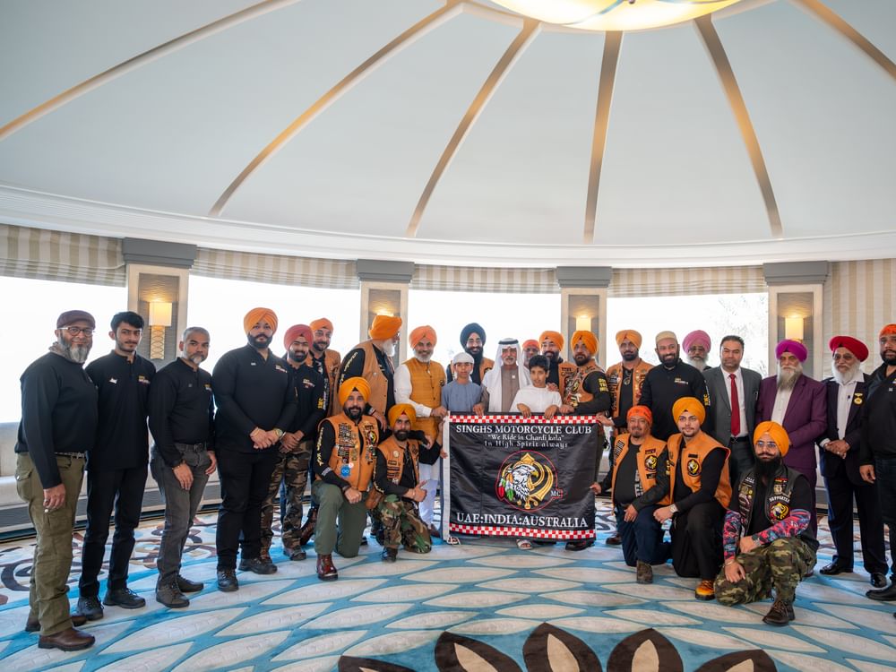Nahyan bin Mubarak receives Singh Motorcycle Club Team in Abu Dhabi