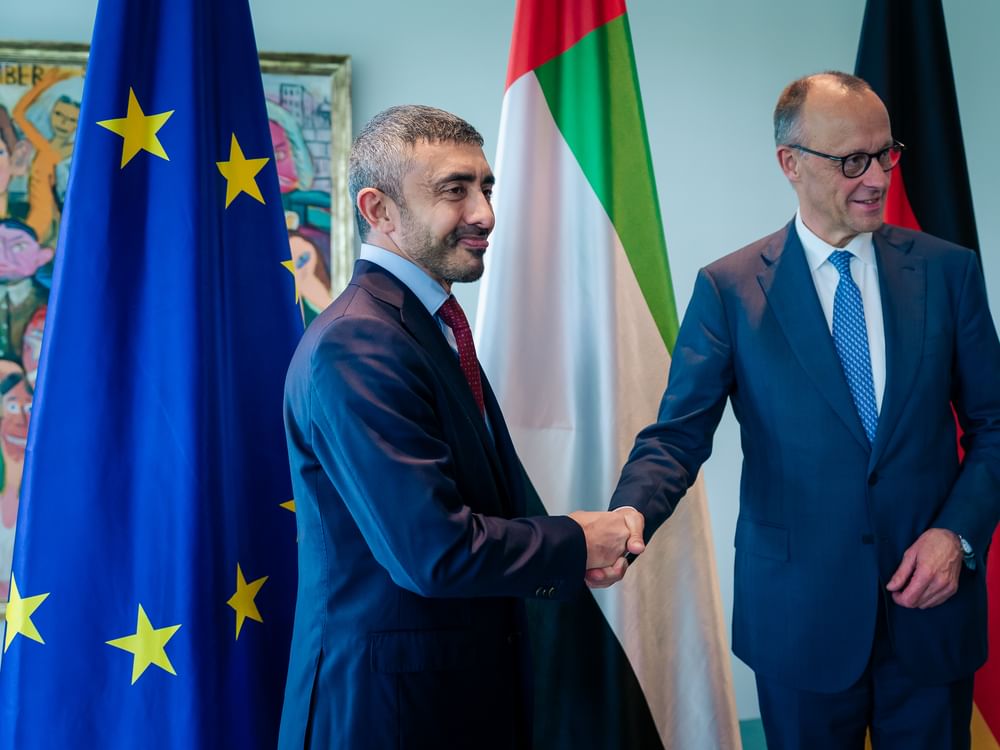 Abdullah bin Zayed meets German Chancellor in Berlin