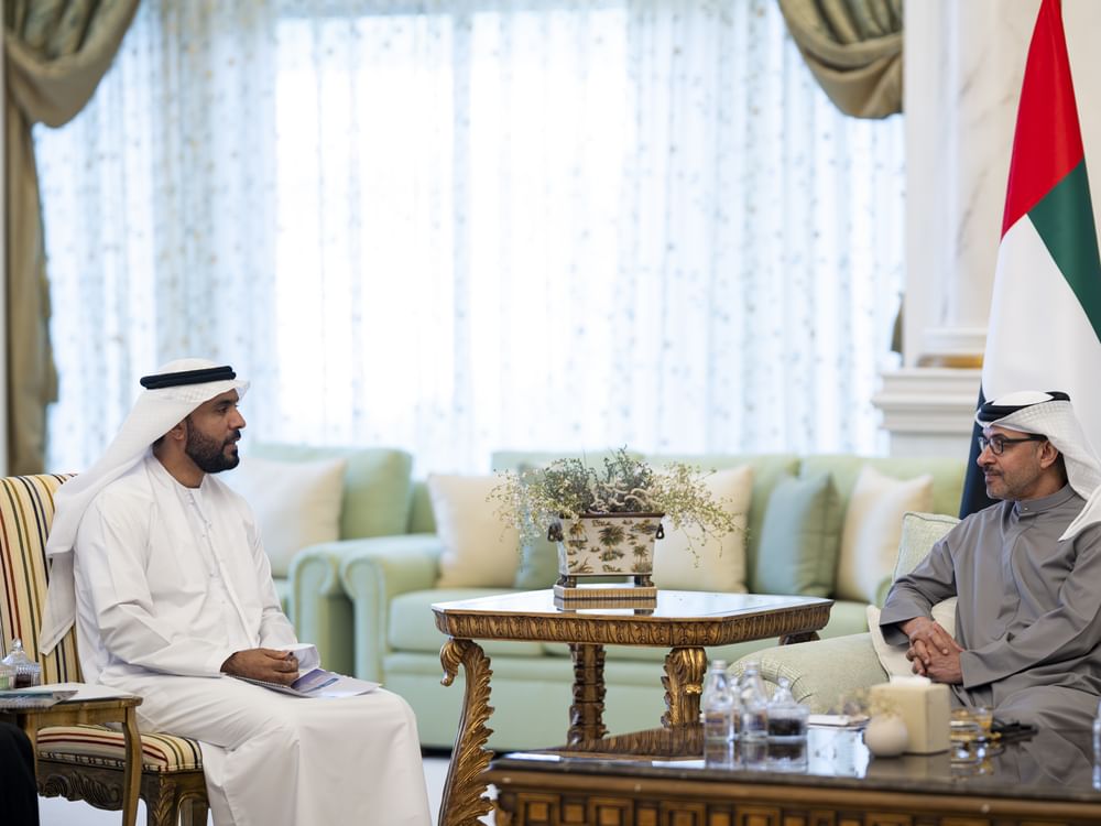 Hazza bin Zayed receives delegation from Abu Dhabi Agriculture and Food Safety Authority
