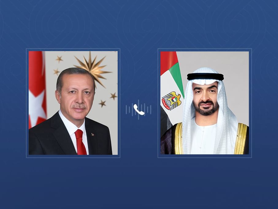 UAE and Turkish Presidents discuss bilateral ties and regional developments in phone call