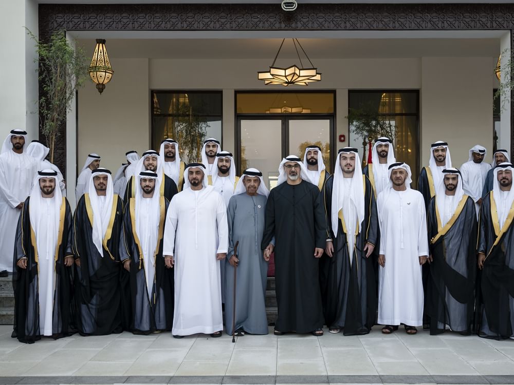 Khaled bin Mohamed bin Zayed, Saif bin Zayed attend group wedding of Al Hawashim tribe