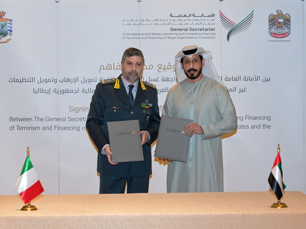 شراكة  إستراتيجية بين الإمارات وإيطاليا لمكافحة الجرائم المالية 