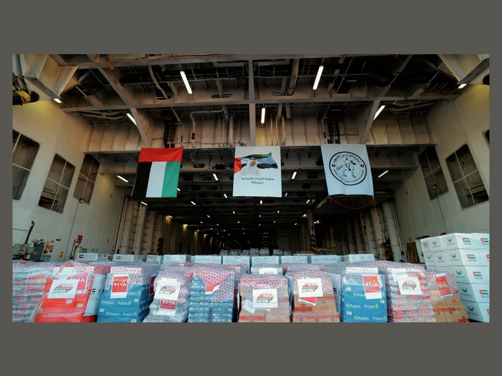 UAE Humanitarian Ship arrives with 7,200 tonnes of food, shelter, medical aid for Gaza, as part of ‘Operation Chivalrous Knight 3’