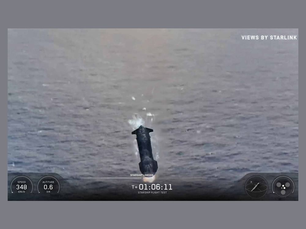 Starship spacecraft returned to earth after 12th test flight
