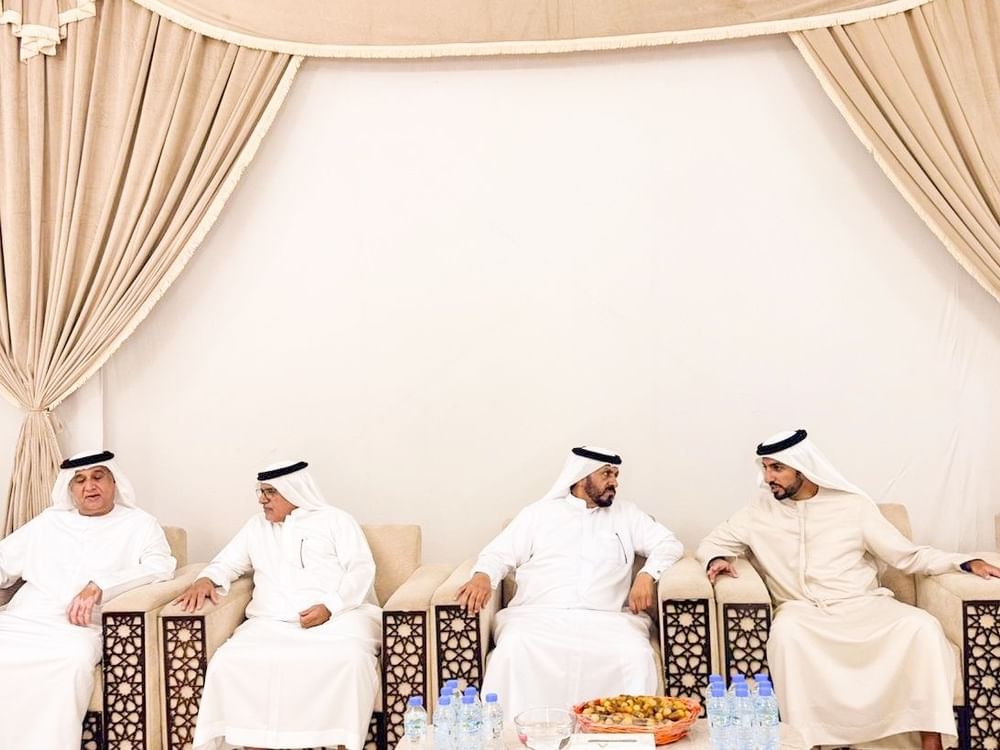 ‎راشد بن حميد يقدم واجب العزاء في وفاة محمد العامري بدبي