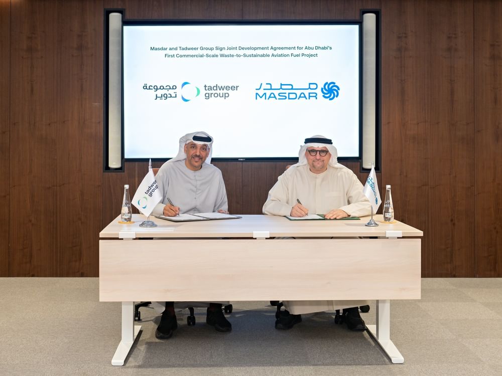 Masdar, Tadweer Group to develop Abu Dhabi’s first commercial waste-to-sustainable aviation fuel project