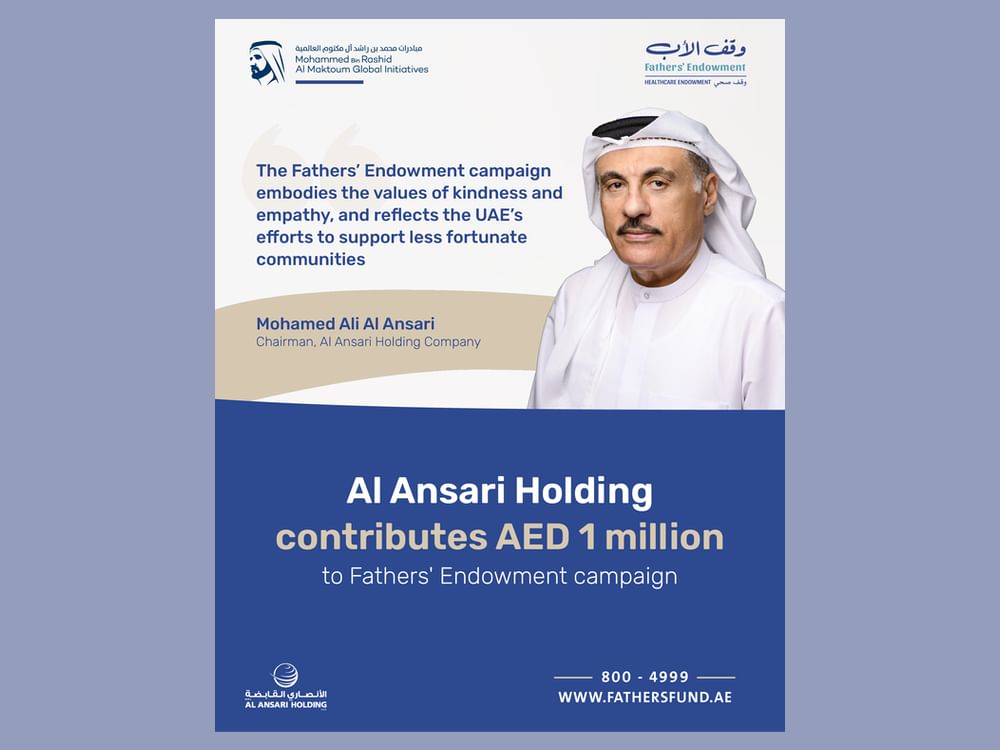 Al Ansari Holding contributes AED1 million to Fathers’ Endowment campaign