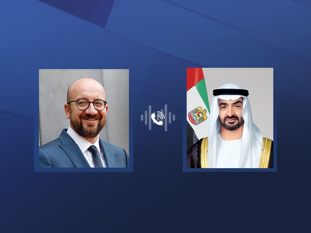 رئيس الدولة ورئيس المجلس الأوروبي يبحثان هاتفياً الجهود المبذولة تجاه التطورات في المنطقة.